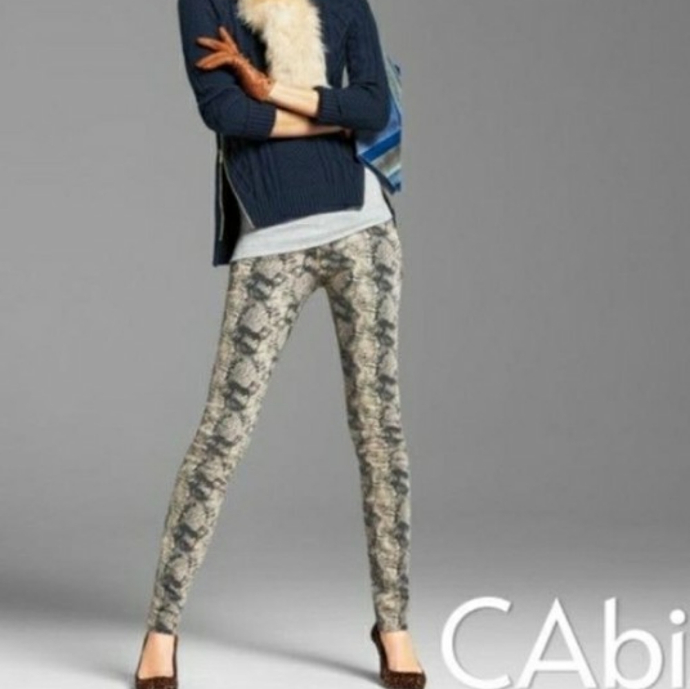 Cabi Diamondback skinny jeans snake print size 6 - Picture 1 of 12
